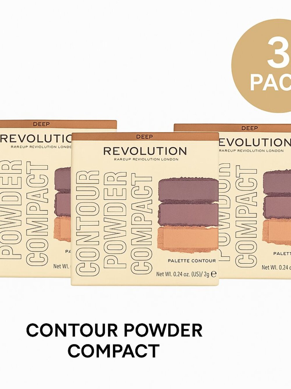 Revolution Contour Powder Compact Deep 3 Pack